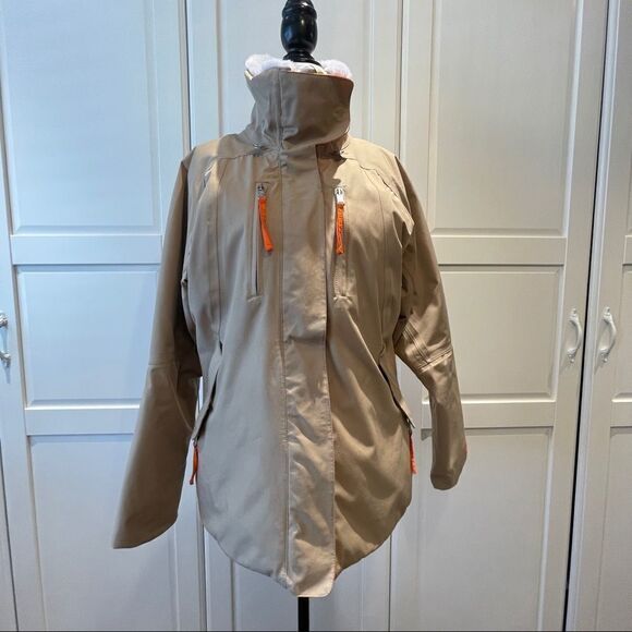 Rossignol JC De Castelbajac Women's Size M Ski Jacket Tan Mock Neck Pockets - Picture 2 of 16